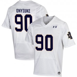 Men #90 Kobi Onyiuke White College Fighting Irish Classic Fit Football Jersey 1FL1ci77