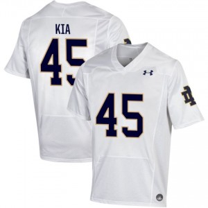 Notre Dame Fighting Irish #45 Ko'o Kia White Men College Football Authentic Design Jersey 7Ya51E62