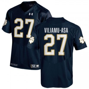 #27 Kyngstonn Viliamu-Asa Notre Dame Game-Day Style Navy Men University Football Jersey 8HmGY458