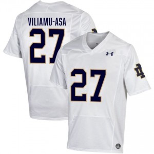 Notre Dame Fighting Irish #27 Kyngstonn Viliamu-Asa White Men High School Football Authentic Design Jersey 6CILiq40