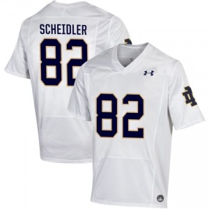 Men #82 Leo Scheidler White University Fighting Irish Classic Fit Football Jersey jJ4g5365