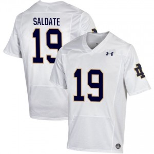 Notre Dame Fighting Irish #19 Logan Saldate White Men NCAA Football Authentic Design Jersey nIs18485