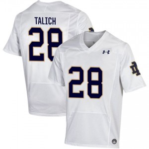 Men #28 Luke Talich White NCAA Fighting Irish Classic Fit Football Jersey yO5ETV42