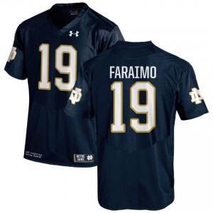 Navy #19 Madden Faraimo Men Durable Irish Player Football Stitching Jersey 2FhTDD64