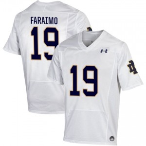 Men #19 Madden Faraimo White NCAA Fighting Irish Classic Fit Football Jersey 37f3p894