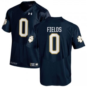 #0 Malachi Fields Notre Dame Game-Day Style Navy Men University Football Jersey 6043xK38