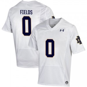 Notre Dame Fighting Irish #0 Malachi Fields White Men High School Football Authentic Design Jersey s3741657