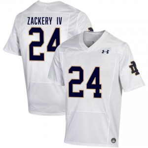 Notre Dame Fighting Irish #24 Mark Zackery IV White Men University Football Authentic Design Jersey l2T5h730