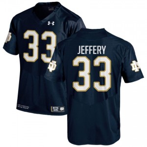 Navy #33 Matt Jeffery Men Durable Irish High School Football Stitching Jersey QrRjhT99