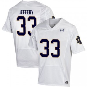 Men #33 Matt Jeffery White Player Fighting Irish Classic Fit Football Jersey 4dv21828