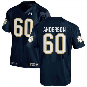 Navy #60 Max Anderson Men Durable Irish Player Football Stitching Jersey I1f7W218