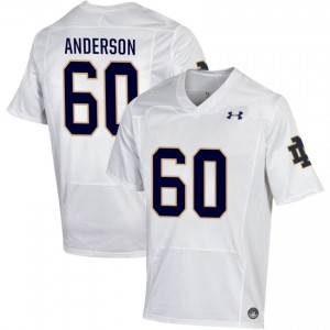 Men #60 Max Anderson White NCAA Fighting Irish Classic Fit Football Jersey W6w88K72