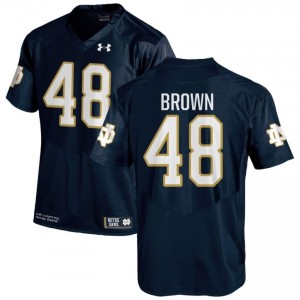 #48 Mickey Brown Notre Dame Game-Day Style Navy Men College Football Jersey 518nh023