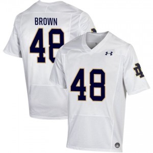 Notre Dame Fighting Irish #48 Mickey Brown White Men University Football Authentic Design Jersey p08fcn80