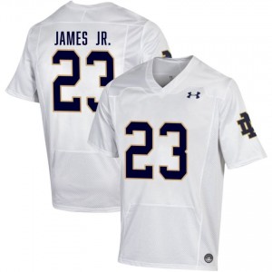 Men #23 Nolan James Jr. White College Fighting Irish Classic Fit Football Jersey XK6GH022