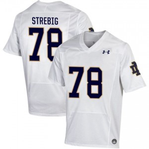 Notre Dame Fighting Irish #78 Owen Strebig White Men College Football Authentic Design Jersey yOcJ2771