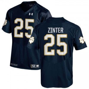 Navy #25 Preston Zinter Men Durable Irish Player Football Stitching Jersey Hfy60a97