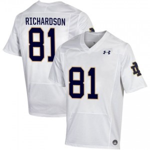 Men #81 Scrap Richardson White High School Fighting Irish Classic Fit Football Jersey 480t0k34