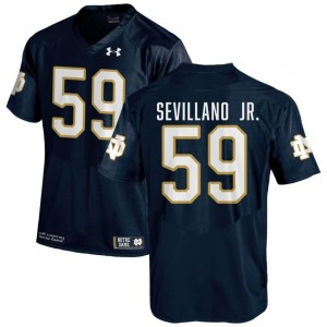 #59 Sean Sevillano Jr. Notre Dame Game-Day Style Navy Men College Football Jersey 0358eA17