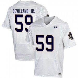 Notre Dame Fighting Irish #59 Sean Sevillano Jr. White Men University Football Authentic Design Jersey 53ykd680