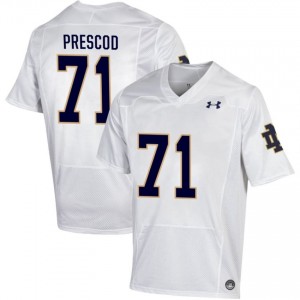 Notre Dame Fighting Irish #71 Styles Prescod White Men University Football Authentic Design Jersey SI2nsE51