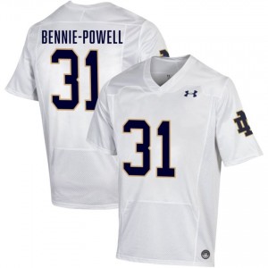 Men #31 Taebron Bennie-Powell White Player Fighting Irish Classic Fit Football Jersey WAv47p63