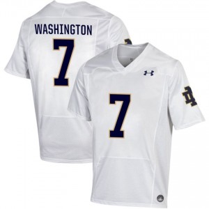 Men #7 Ty Washington White College Fighting Irish Classic Fit Football Jersey 6FC5O848