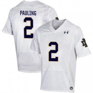 Notre Dame Fighting Irish #2 Will Pauling White Men College Football Authentic Design Jersey v0g3b699