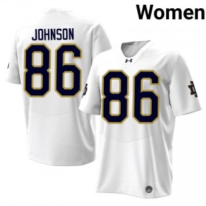White #86 Kaleb Johnson Women Durable Notre Dame College 2026 Football Stitching Jersey 4nC43a88
