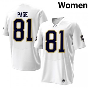#81 Alan Page Irish 2026 Game-Day Style White Women High School Football Jersey 4Sr2y880
