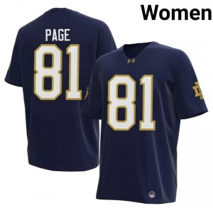 Fighting Irish #81 Alan Page Navy Women Player Football 2026 Authentic Design Jersey LGLN5231