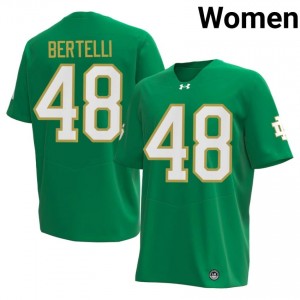 Premium Green UND Fighting Irish NCAA #48 Angelo Bertelli Women 2026 Football Embroidery Jersey 54482578