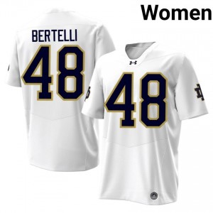 #48 Angelo Bertelli Irish 2026 Game-Day Style White Women Player Football Jersey 22OluA62
