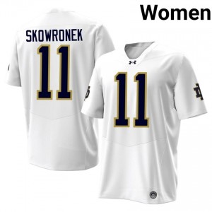 #11 Ben Skowronek Irish 2026 Game-Day Style White Women NCAA Football Jersey 58u0TE75