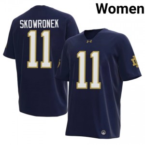 Fighting Irish #11 Ben Skowronek Navy Women Player Football 2026 Authentic Design Jersey xC8dN145