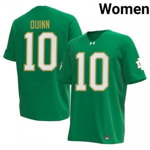 Brady Quinn #10 Officially Licensed 2026 UND Women Green Football Player Jersey 66X3W548