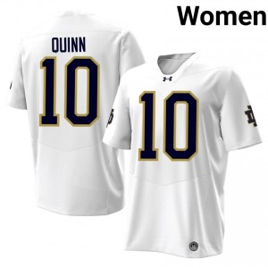 White #10 Brady Quinn Women Durable Notre Dame NCAA 2026 Football Stitching Jersey 34KTmX78