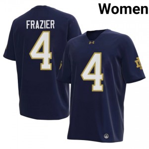 Fighting Irish #4 Bubba Frazier Navy Women High School Football 2026 Authentic Design Jersey j267tK92