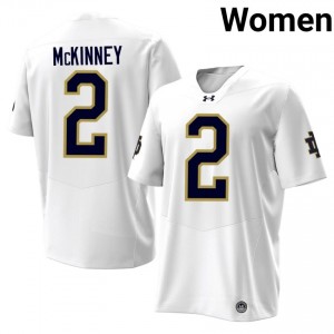 #2 DJ McKinney Irish 2026 Game-Day Style White Women NCAA Football Jersey 8e5x0558