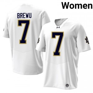 #7 Francis Brewu Irish 2026 Game-Day Style White Women University Football Jersey PB432634