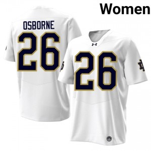 White #26 Javian Osborne Women Durable Notre Dame NCAA 2026 Football Stitching Jersey Y2cBSd77
