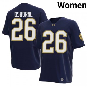 Women #26 Javian Osborne Navy College Notre Dame Fighting Irish Classic Fit Football Jersey 3rv6UJ94