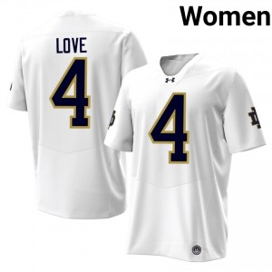 #4 Jeremiyah Love Irish 2026 Game-Day Style White Women NCAA Football Jersey 5q856117