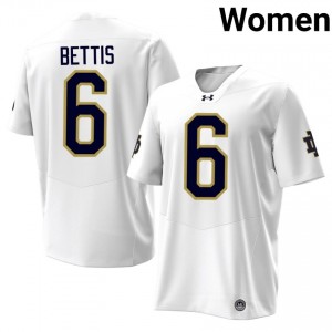 White #6 Jerome Bettis Women Durable Notre Dame High School 2026 Football Stitching Jersey 2H6ATE23