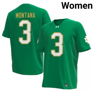 Joe Montana #3 Officially Licensed 2026 UND Women Green Football Player Jersey g262C586