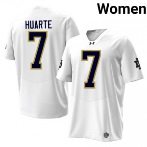 White #7 John Huarte Women Durable Notre Dame College 2026 Football Stitching Jersey 2P602l82