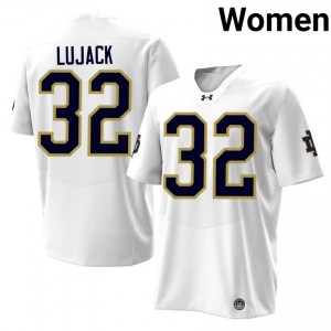 White #32 Johnny Lujack Women Durable Notre Dame University 2026 Football Stitching Jersey op0uWR68