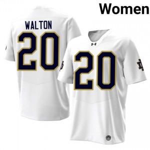 White #20 Jonaz Walton Women Durable Notre Dame College 2026 Football Stitching Jersey lNI67890