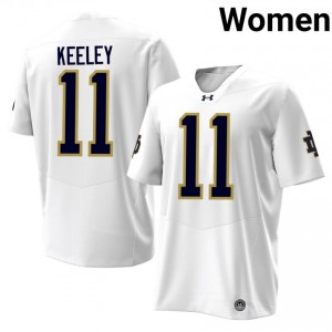 #11 Keon Keeley Irish 2026 Game-Day Style White Women University Football Jersey k1F2xy89