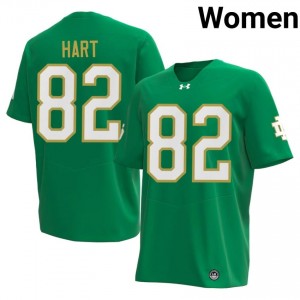 Premium Green UND Fighting Irish University #82 Leon Hart Women 2026 Football Embroidery Jersey n767S370